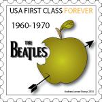 Original design for a postage stamp using a music group logo, and symbolic of their record company label. An Andrew Lerner Graphic Design