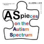 Aspies may be on the autistic spectrum, which is represented as a puzzle piece. Aspies analyze pieces of information for the big picture. A. S. can be thought of as one of the pieces. This graphic illustrates all this. "as" is on a "piece", completing "Aspie", a piece of "pieces", and the sentence.