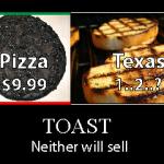 The burnt pizza represents Herman Cain, his 999 plan, and sexual misconduct. The Texas toast represents Rick Perry and his memory lapse. Both of these errors have resulted in ending their chances of winning the Republican nomination. represented as toast. Cain sold pizza. Perry governed Texas. 